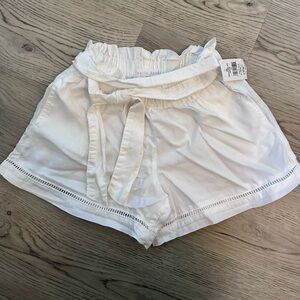 Bella Dahl Girls White Lattice Trim Ruffle Shorts – Size 12 – NWT